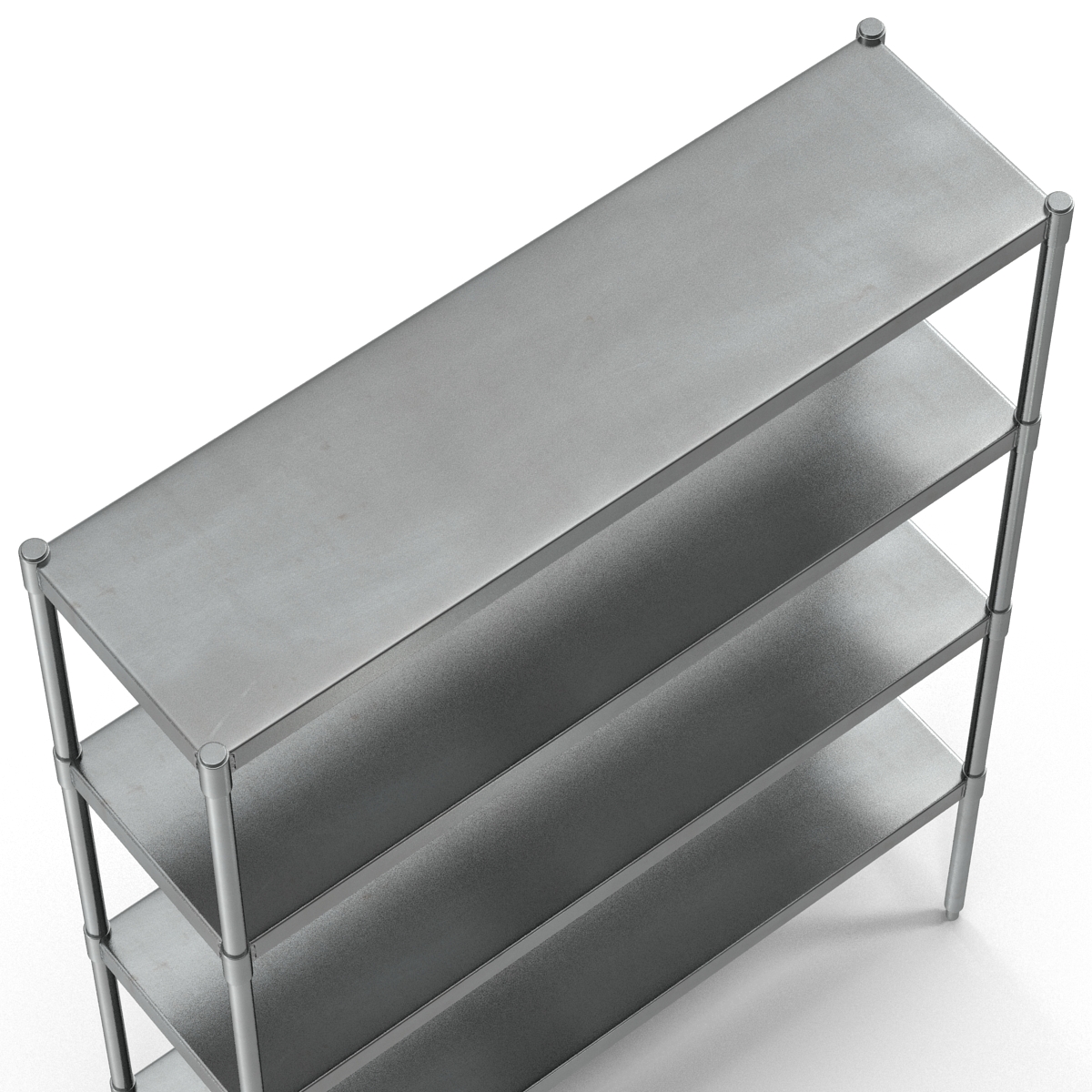 3D Standing Shelving Unit Stainless Steel model