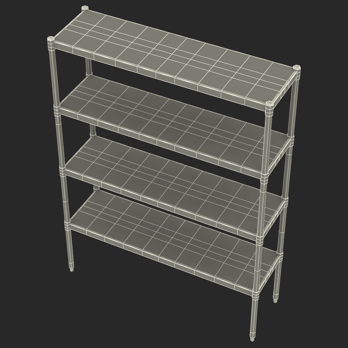 3D Standing Shelving Unit Stainless Steel model