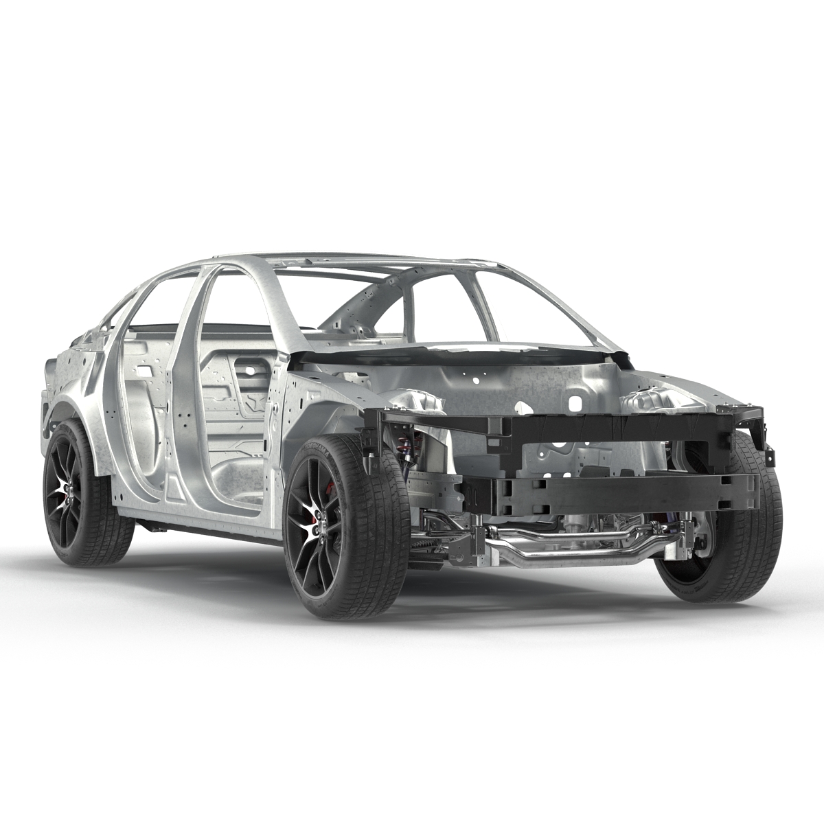 Car Frame with Chassis 3D