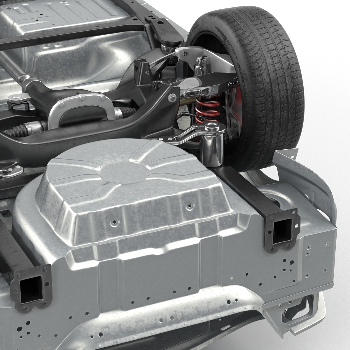 Car Frame with Chassis 3D