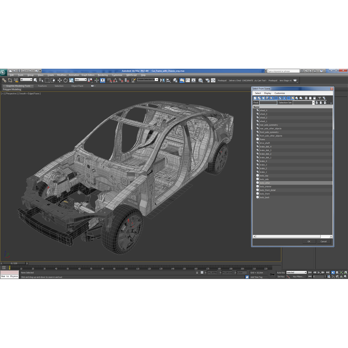 Car Frame with Chassis 3D