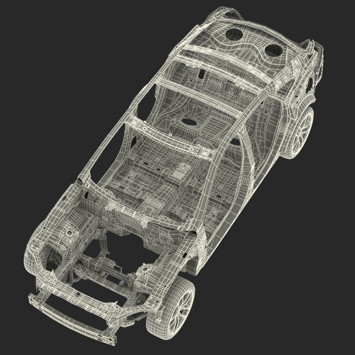 Car Frame with Chassis 3D