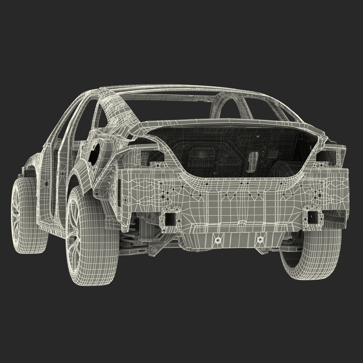 Car Frame with Chassis 3D