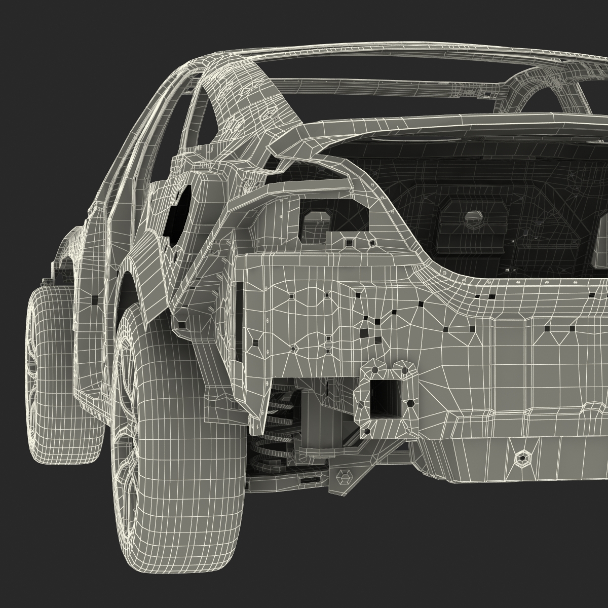 Car Frame with Chassis 3D