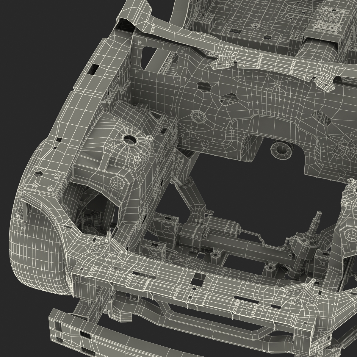 Car Frame with Chassis 3D