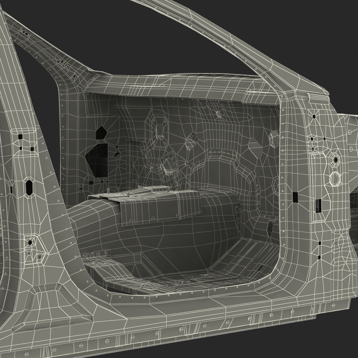 Car Frame with Chassis 3D