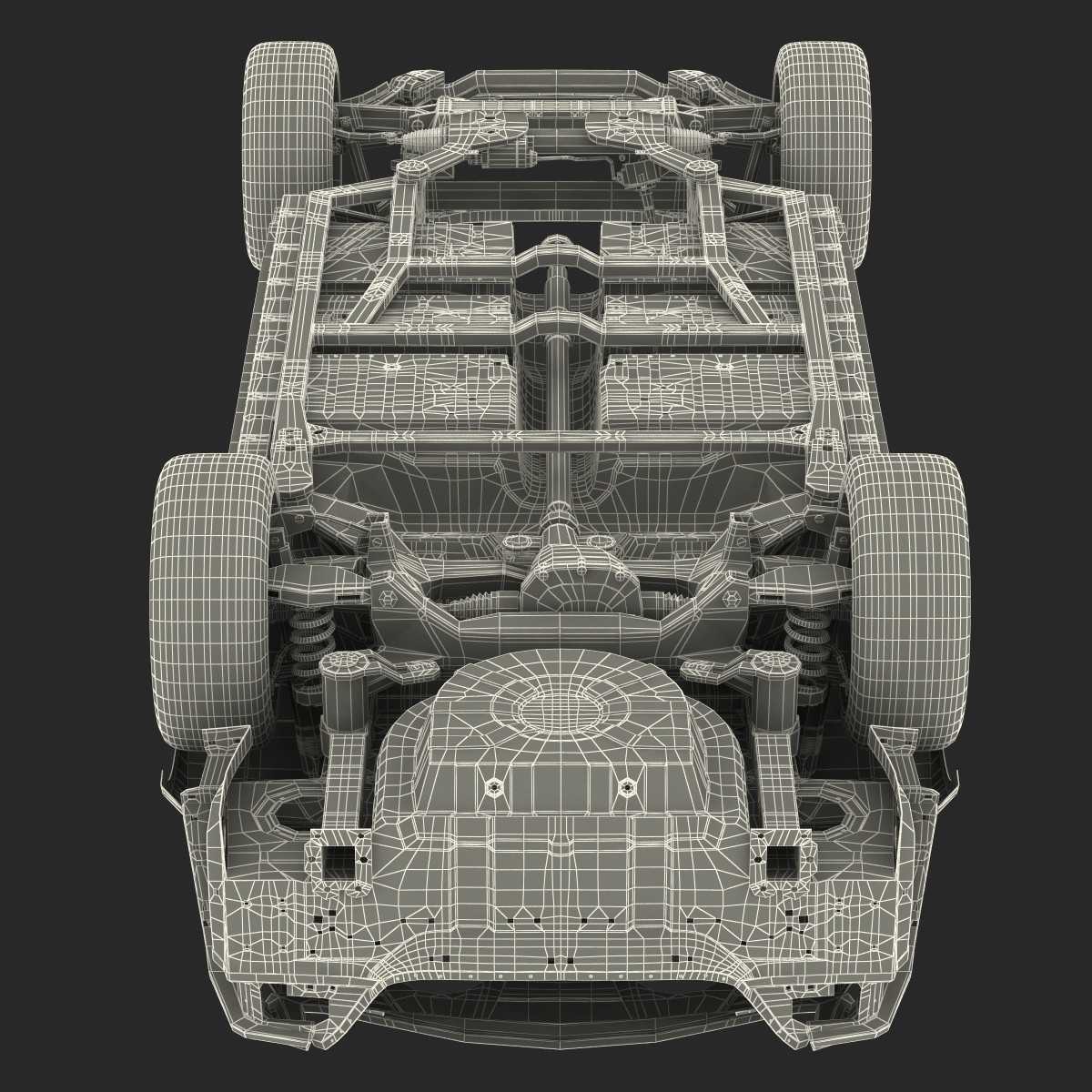 Car Frame with Chassis 3D