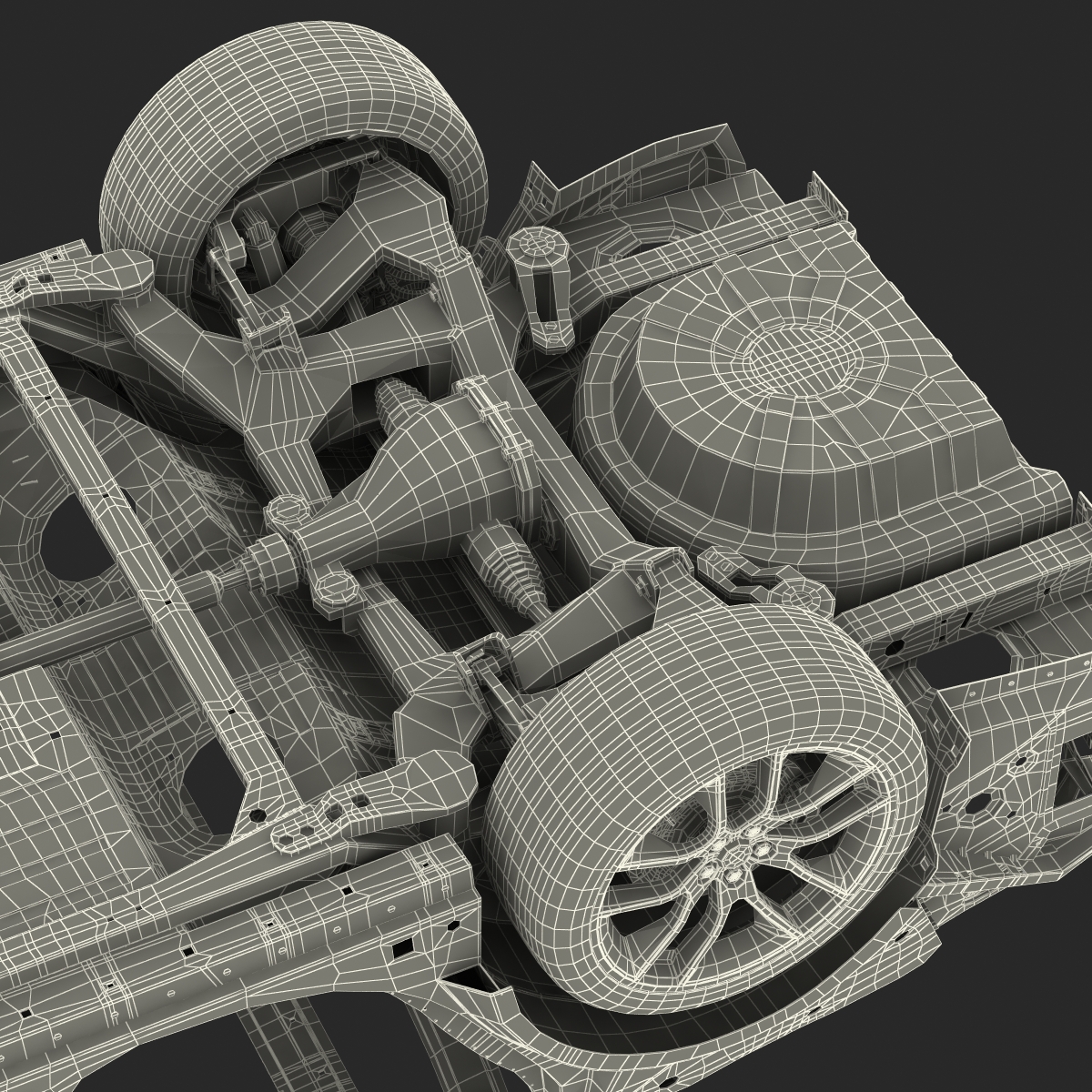 Car Frame with Chassis 3D