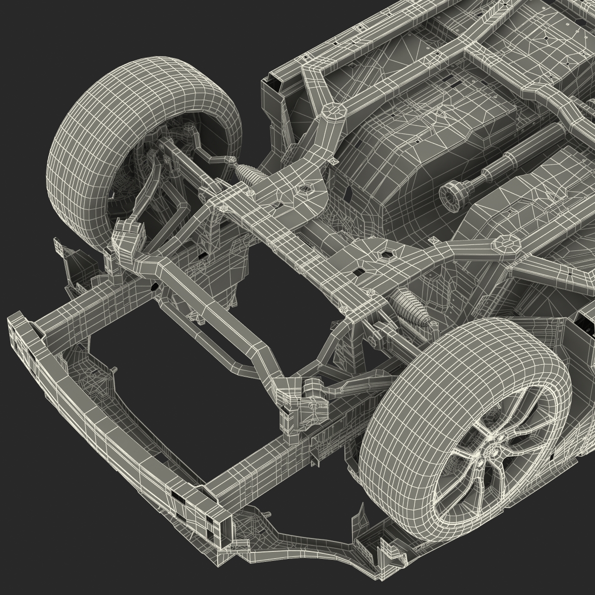 Car Frame with Chassis 3D