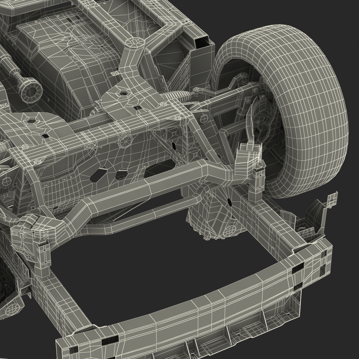 Car Frame with Chassis 3D