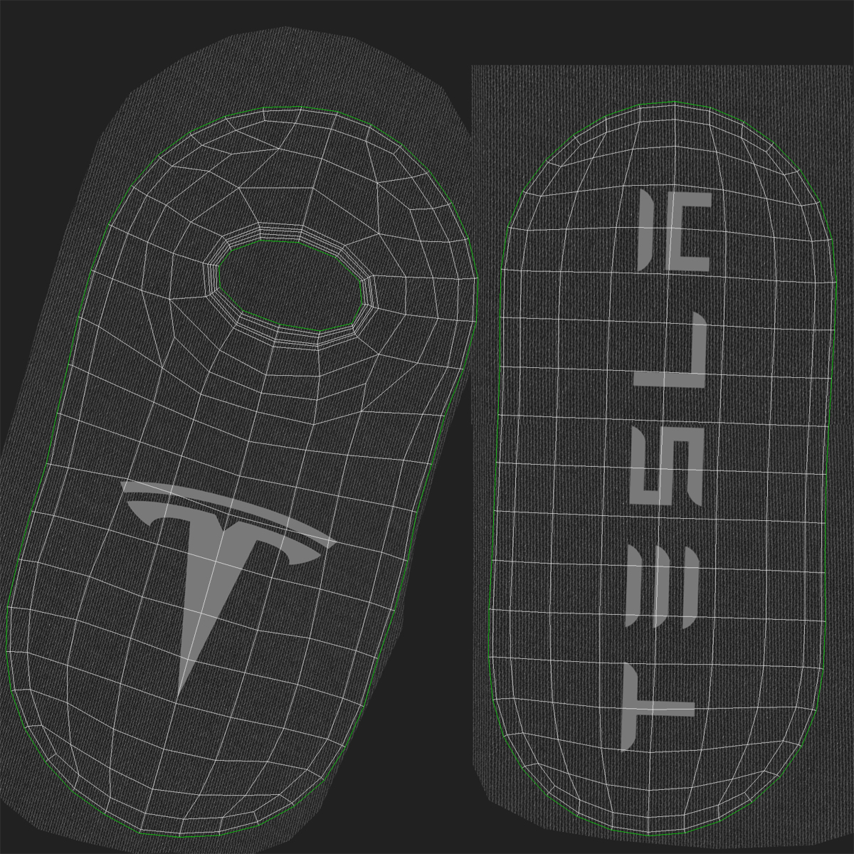 Tesla Key Fob Inside White Cover 3D