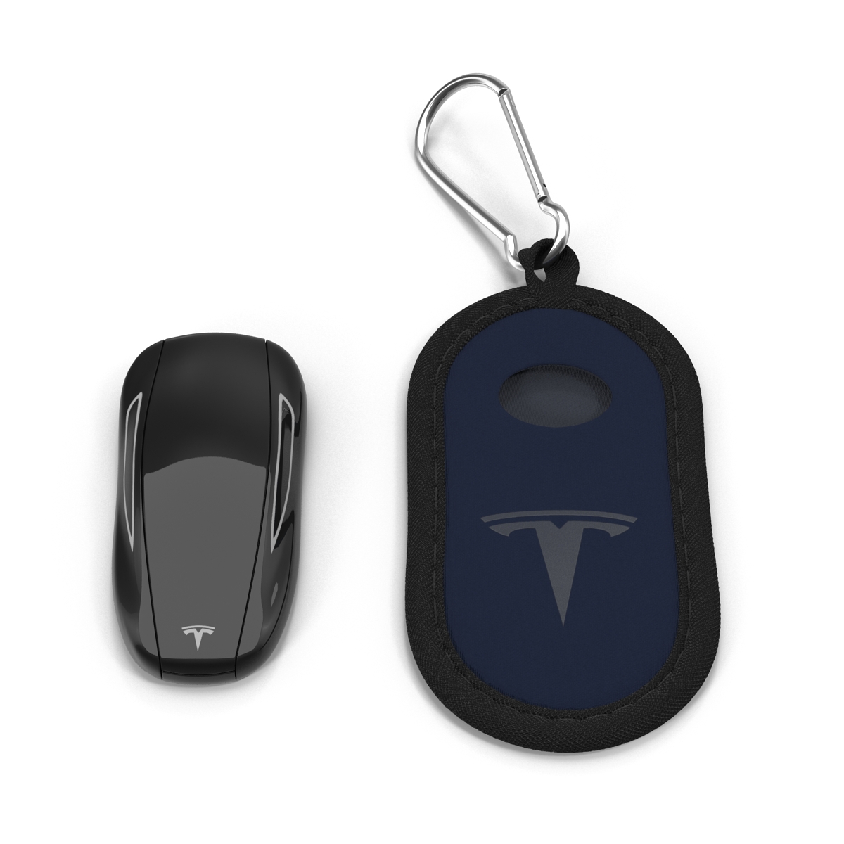 3D model Tesla S Key Fob And Blue Cover