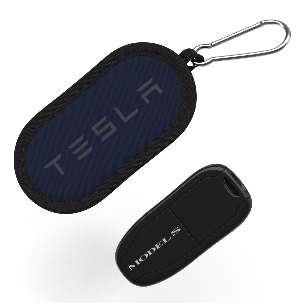 3D model Tesla S Key Fob And Blue Cover