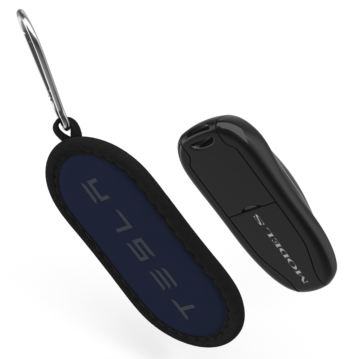 3D model Tesla S Key Fob And Blue Cover