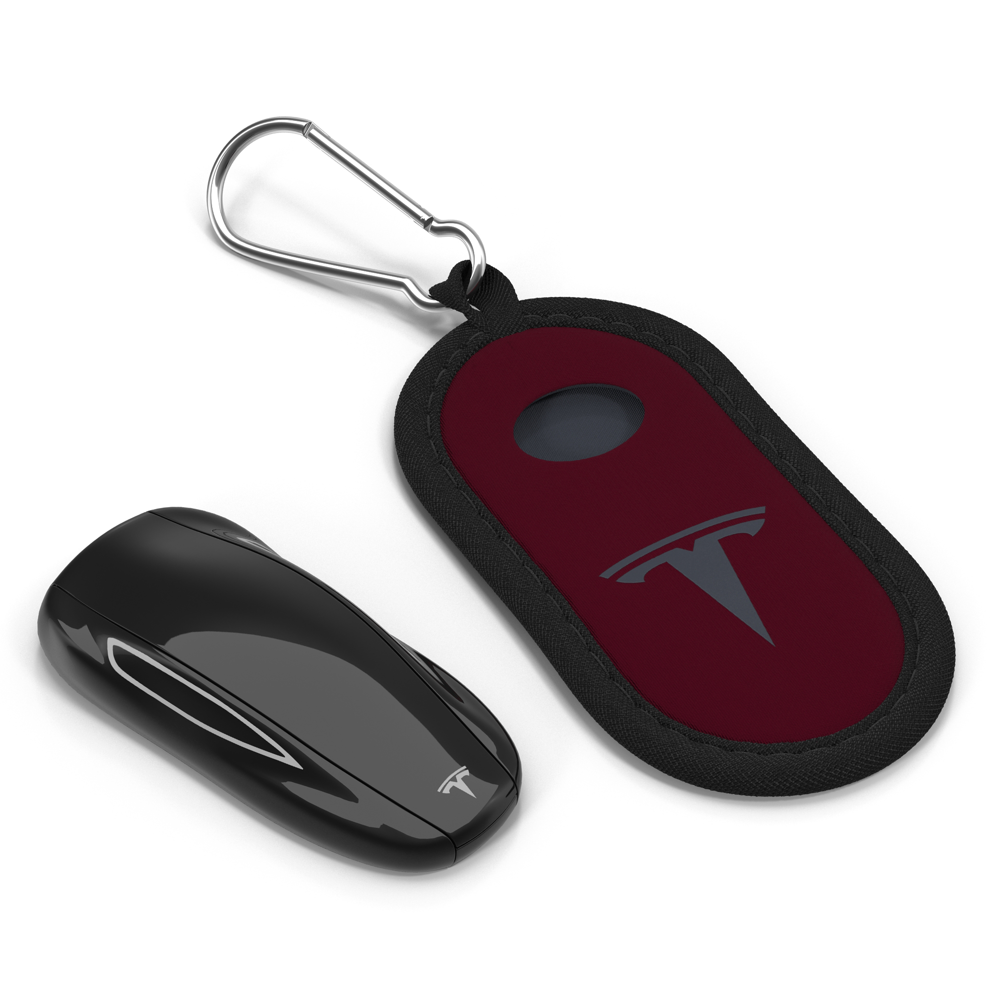 Tesla S Key Fob And Red Cover 3D model