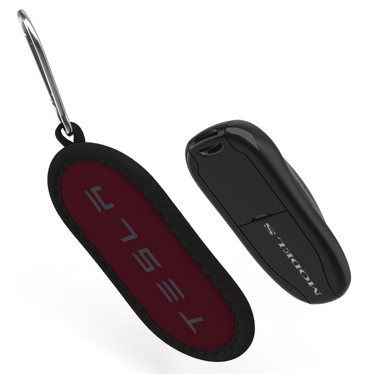 Tesla S Key Fob And Red Cover 3D model