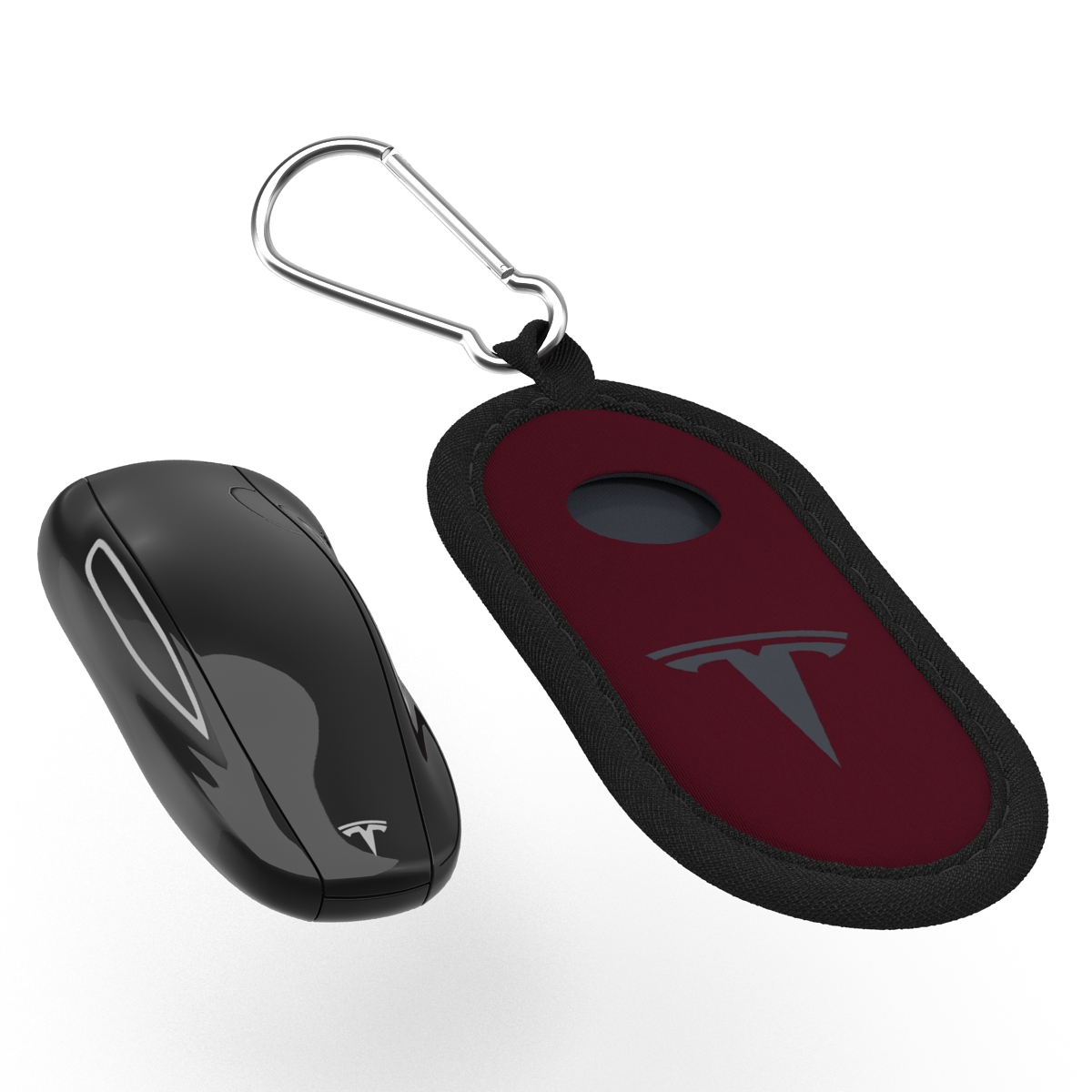 Tesla S Key Fob And Red Cover 3D model