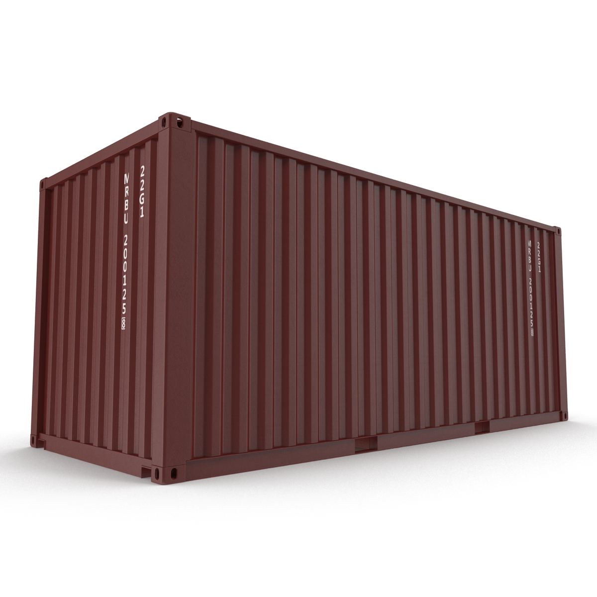 3D model 20 ft ISO Container Brown