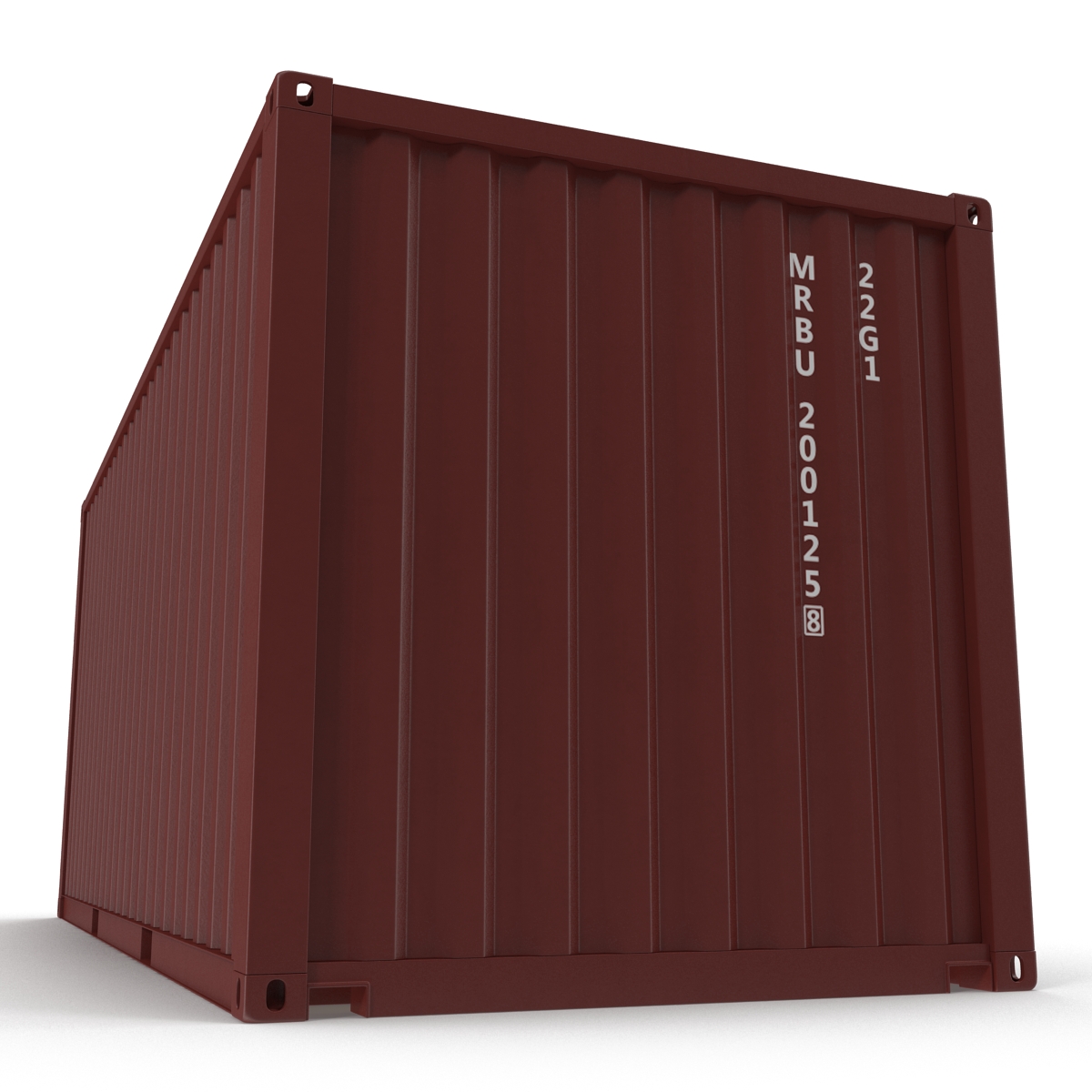 3D model 20 ft ISO Container Brown