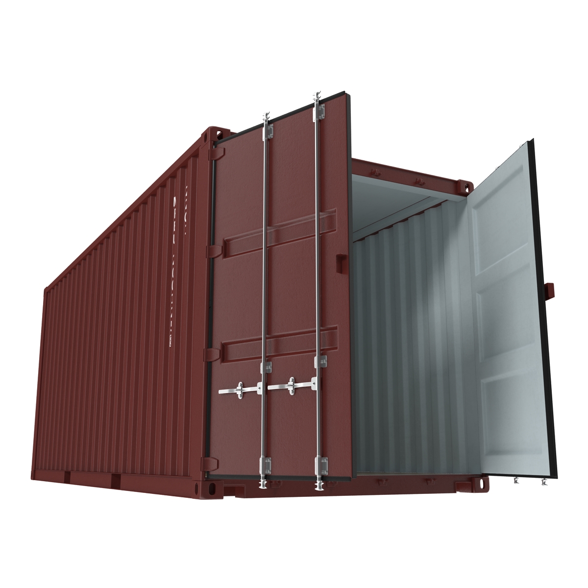 3D model 20 ft ISO Container Brown