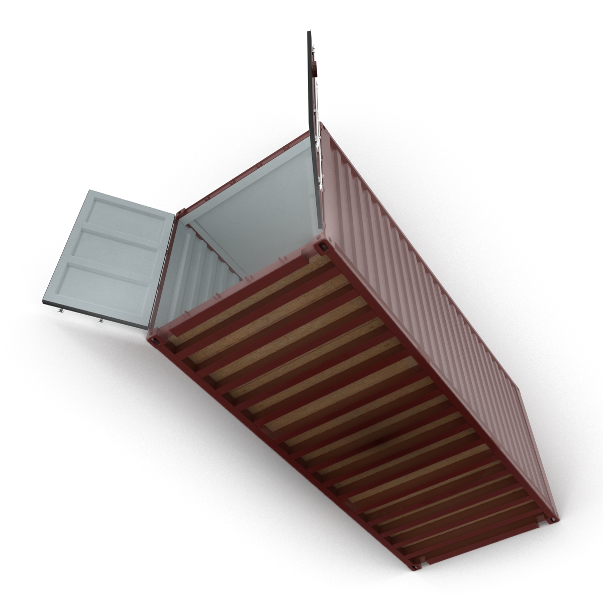 3D model 20 ft ISO Container Brown