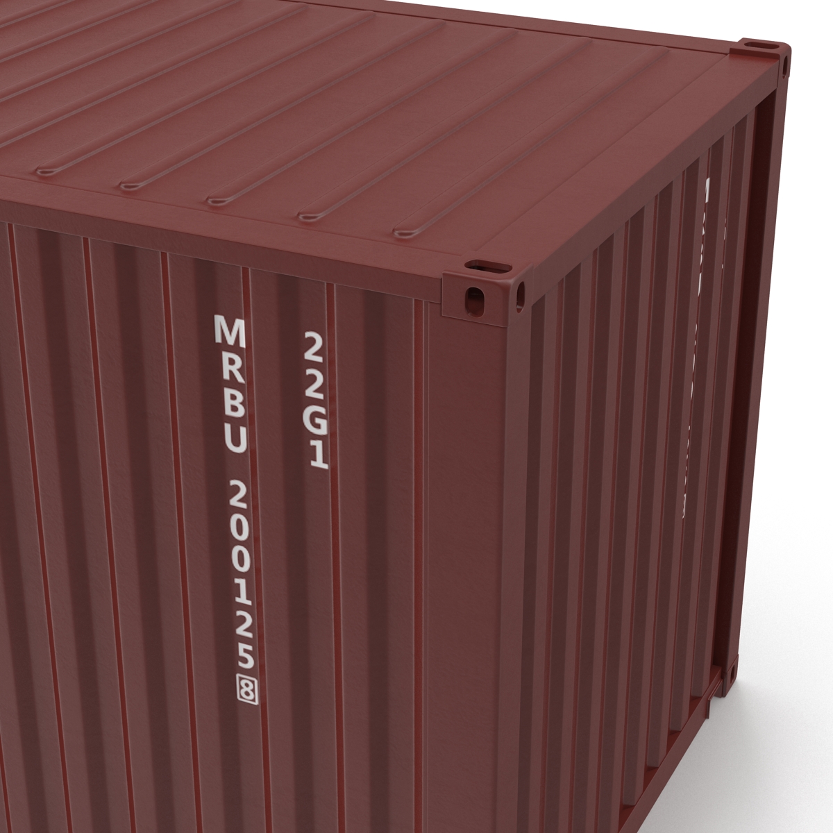 3D model 20 ft ISO Container Brown