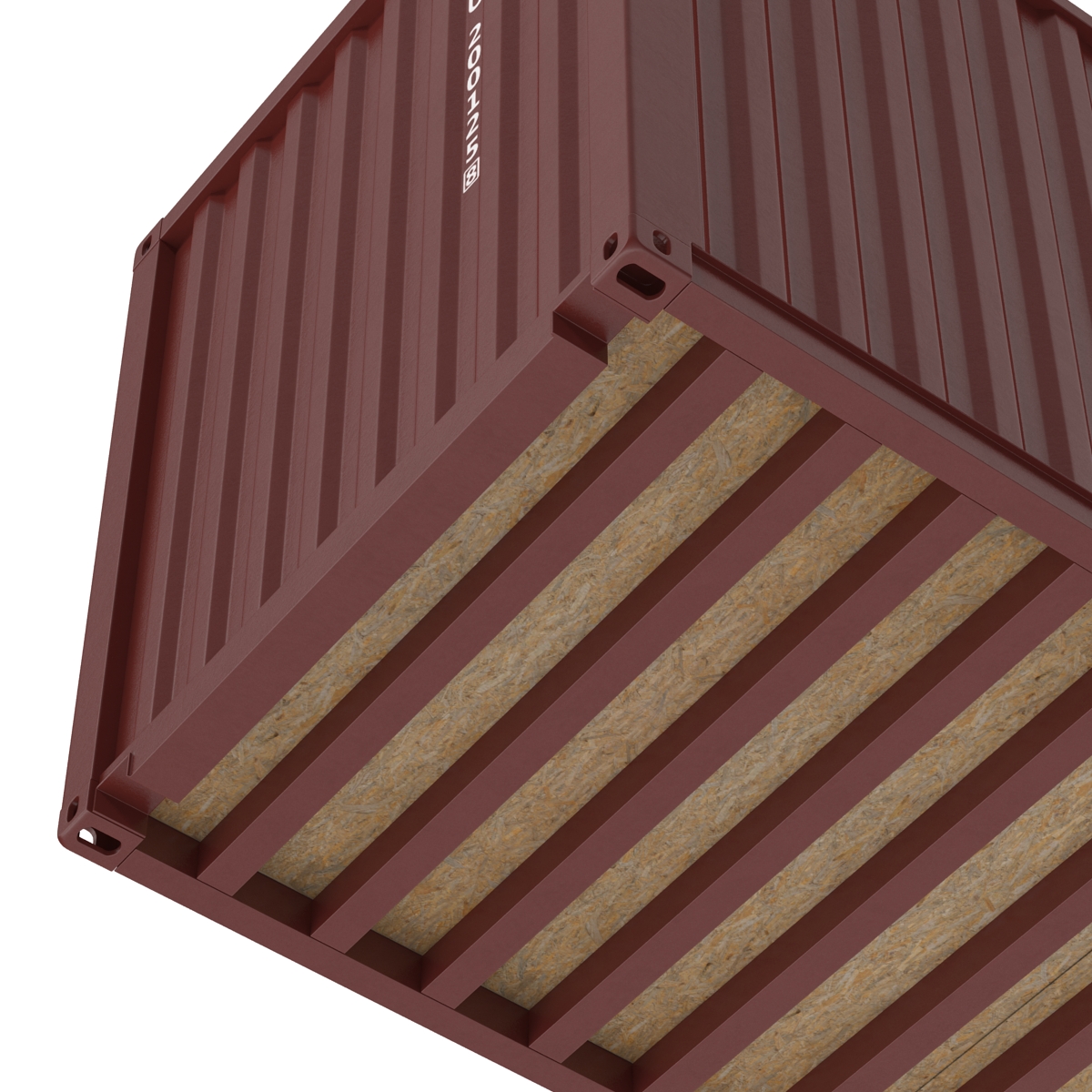 3D model 20 ft ISO Container Brown