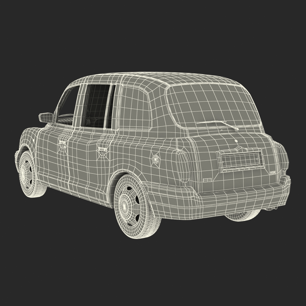 3D London Cab TX1 Rigged