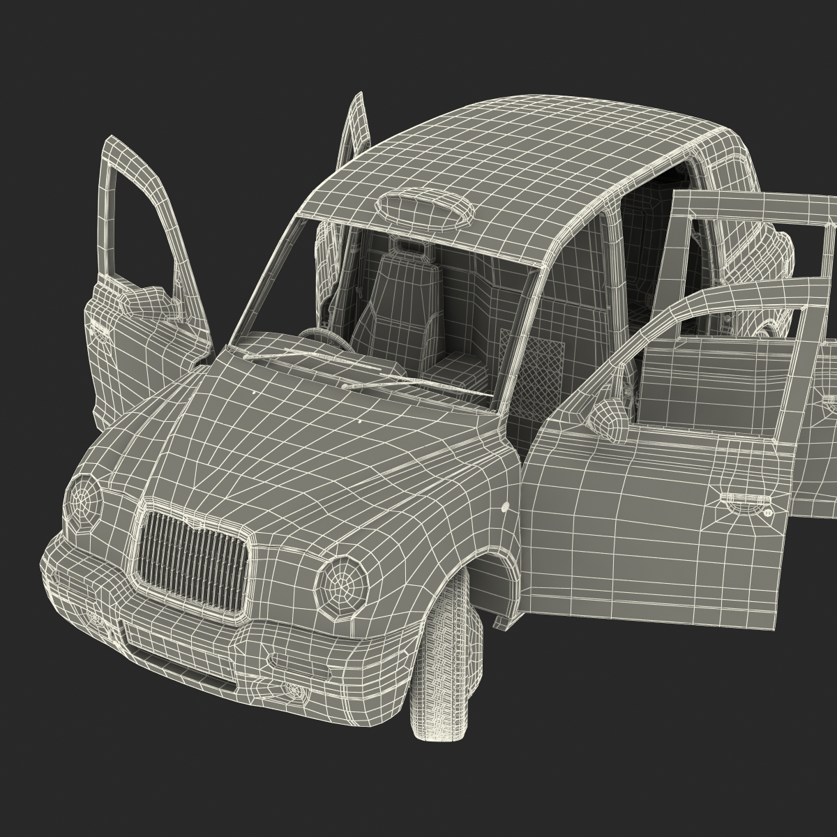 3D London Cab TX1 Rigged