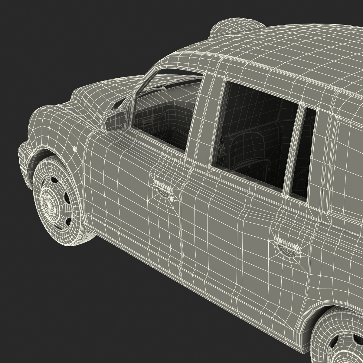 3D London Cab TX1 Rigged