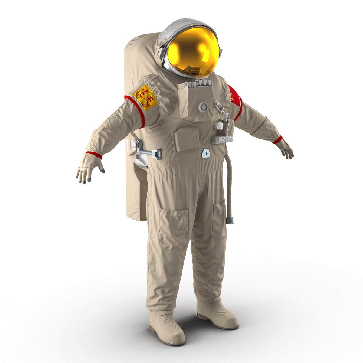 3D Chinese Space Suit Feitian Rigged model