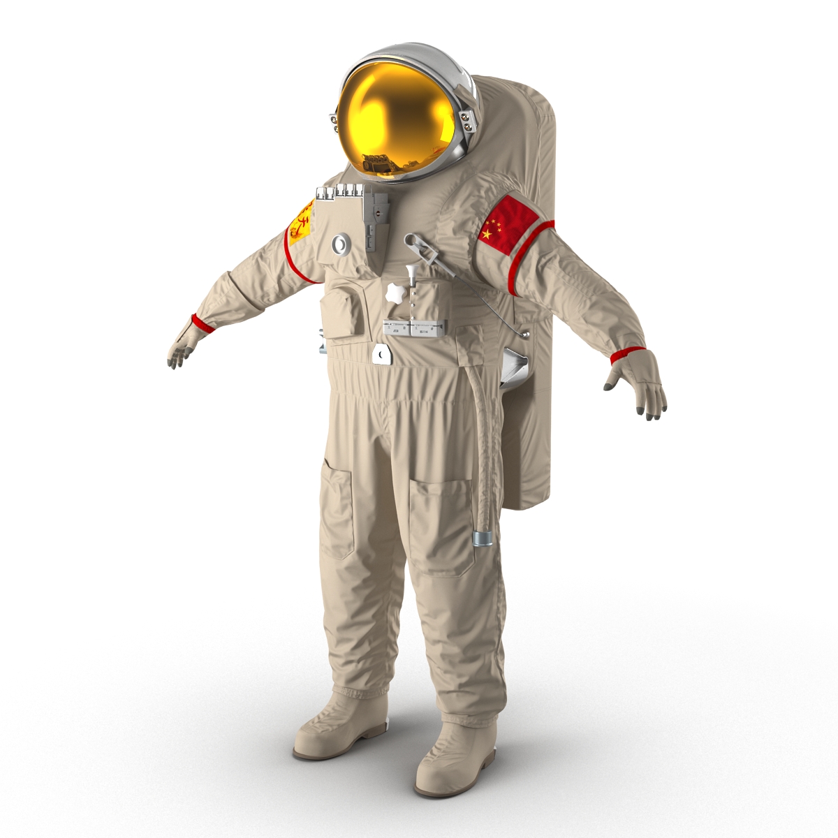 3D Chinese Space Suit Feitian Rigged model