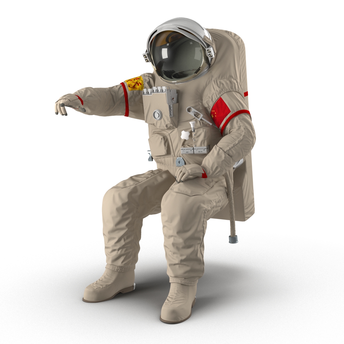 3D Chinese Space Suit Feitian Rigged model