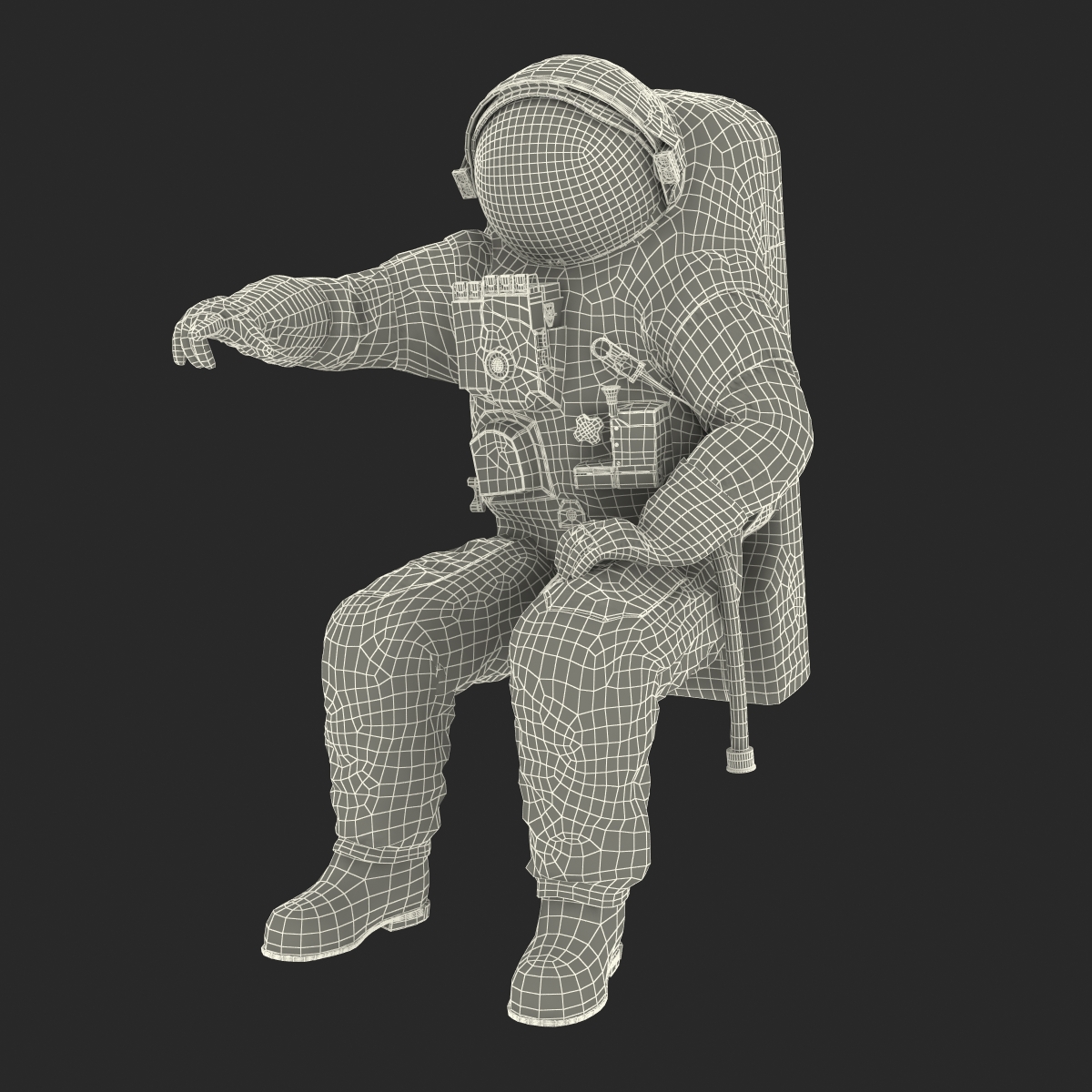 3D Chinese Space Suit Feitian Rigged model