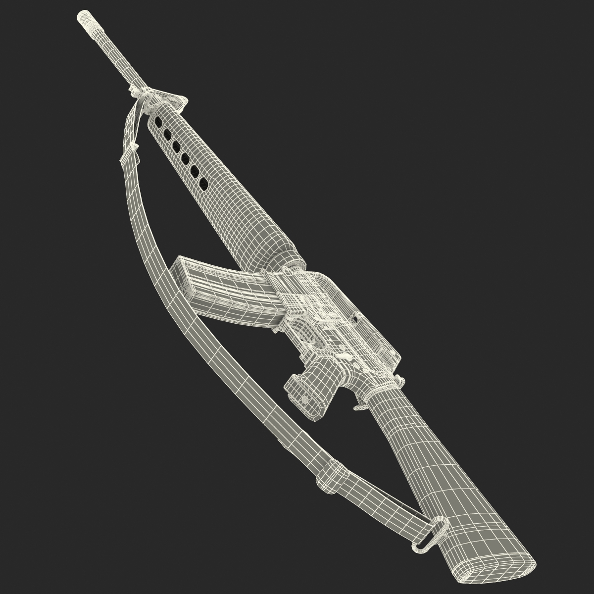 Assault Rifle M16 2 3D model