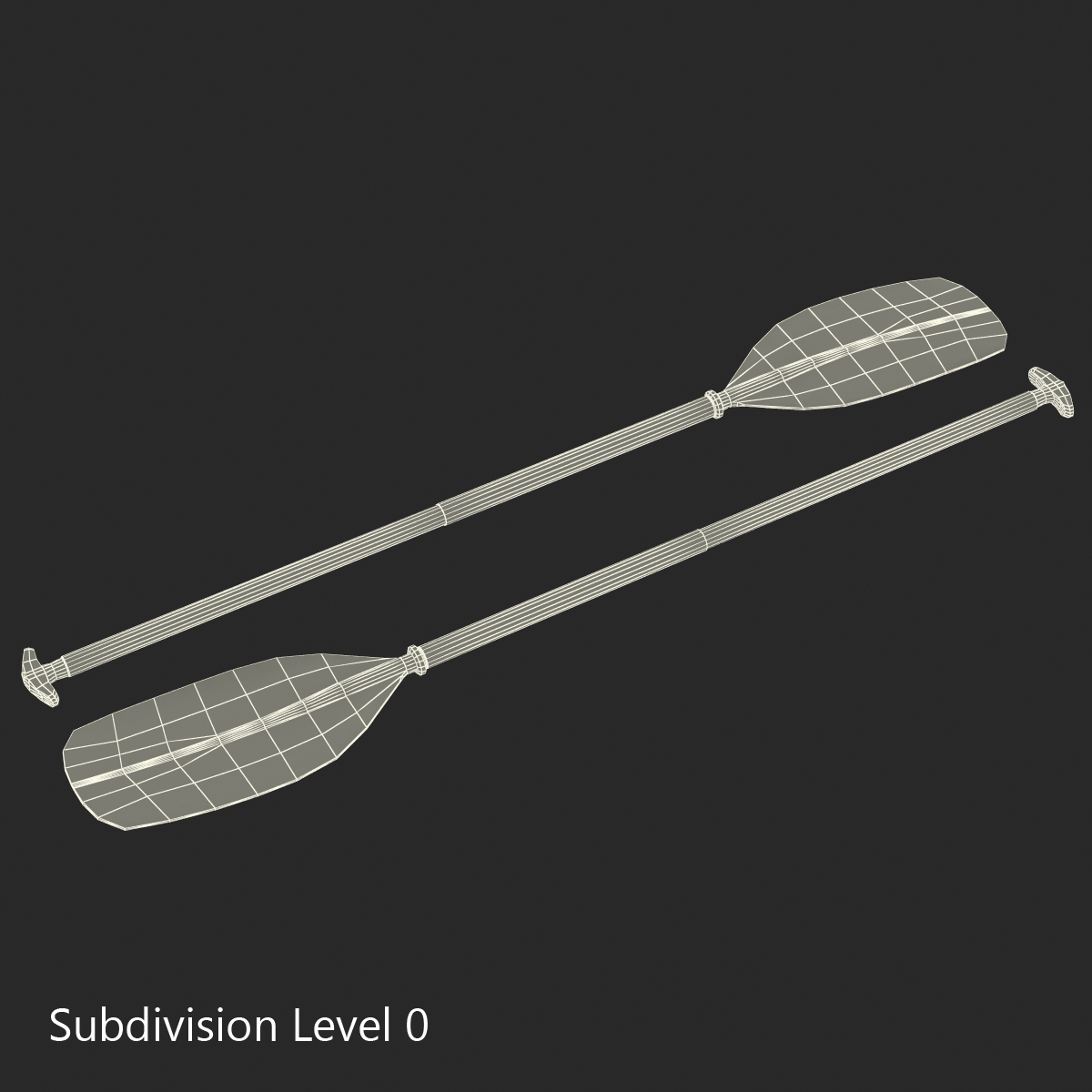 Canoe Paddle 3 3D model