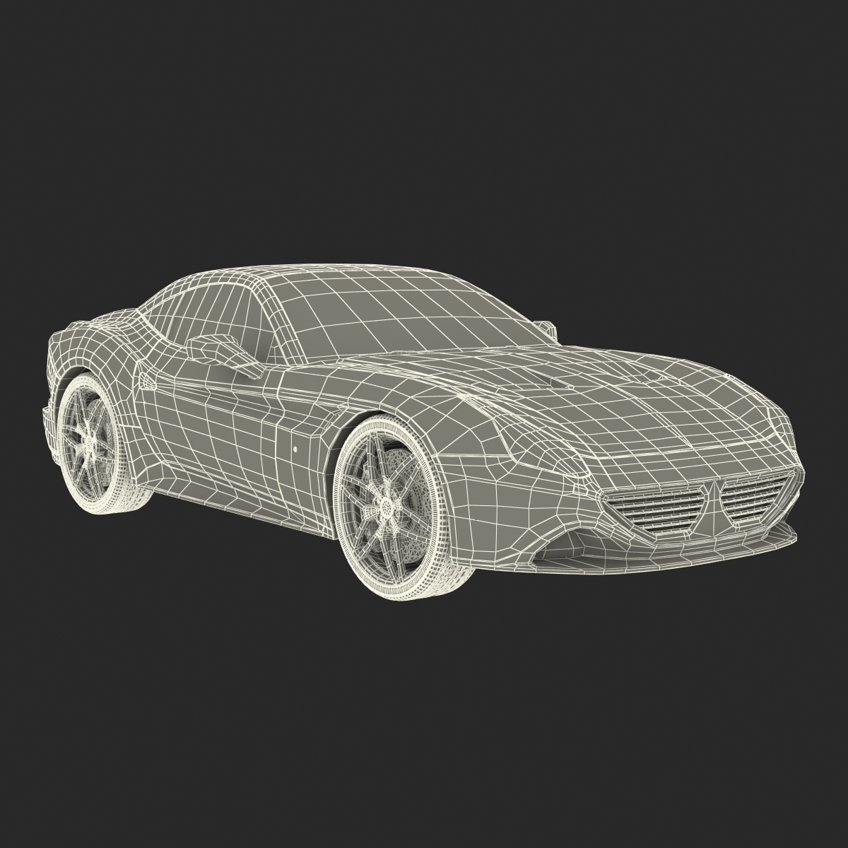 3D Generic Sport Car Simple Interior model