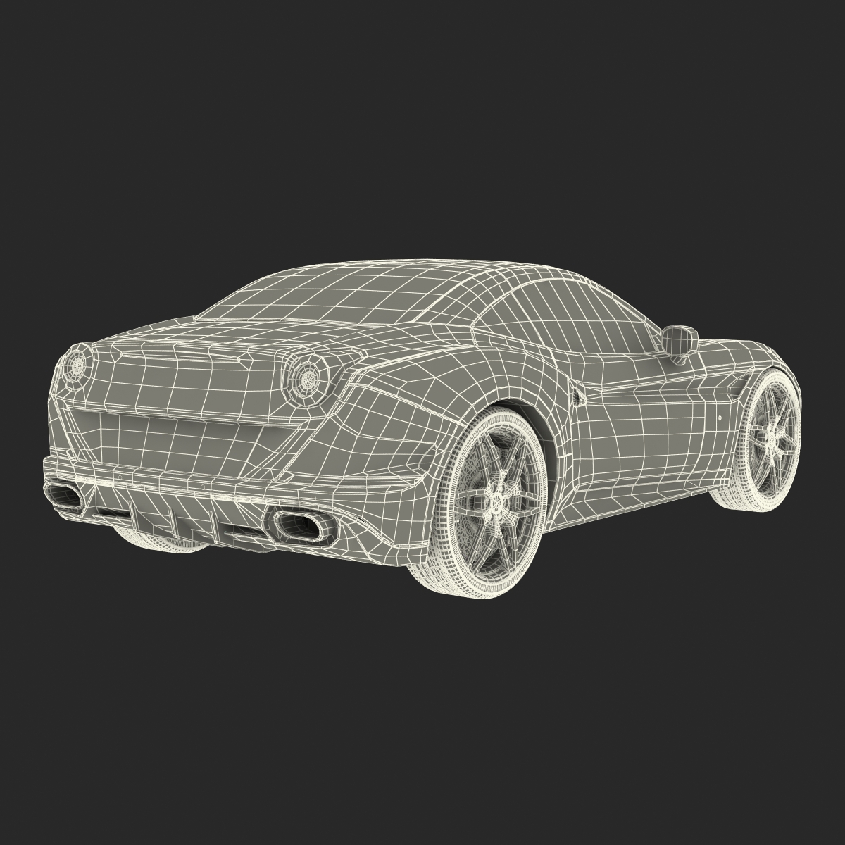 3D Generic Sport Car Simple Interior model