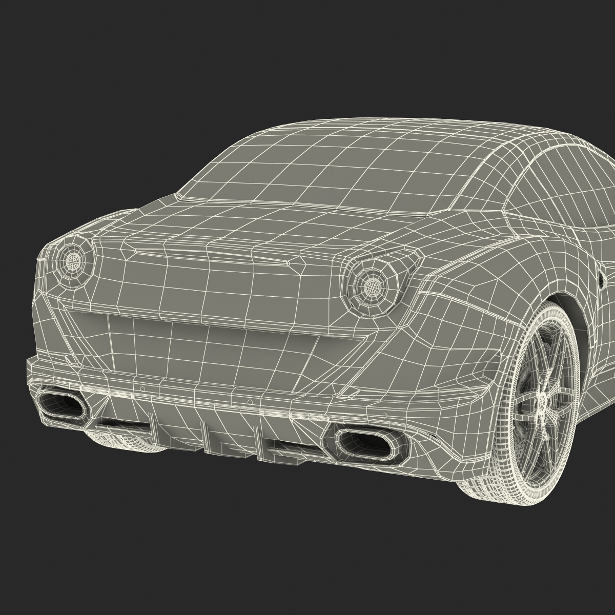 3D Generic Sport Car Simple Interior model