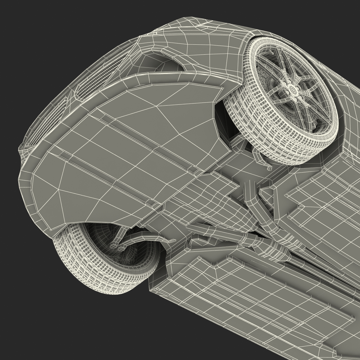 3D Generic Sport Car Simple Interior model