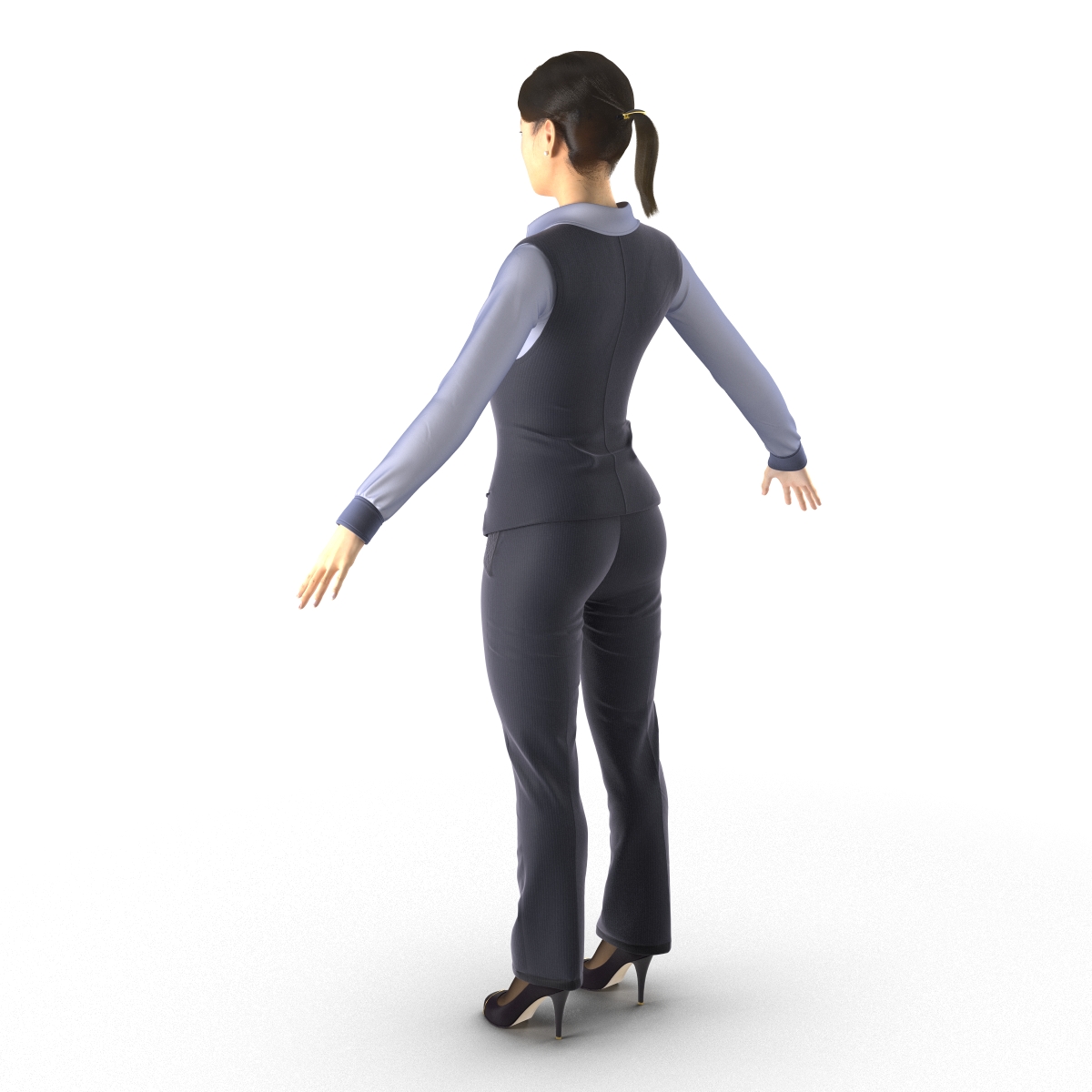 Asian Business Woman Rigged 3D