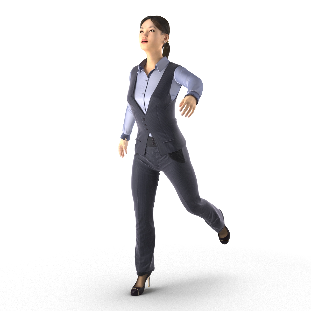 Asian Business Woman Rigged 3D