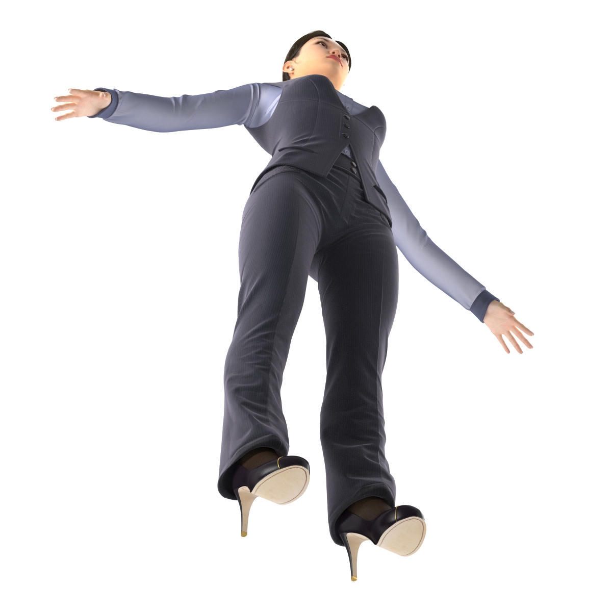 Asian Business Woman Rigged 3D