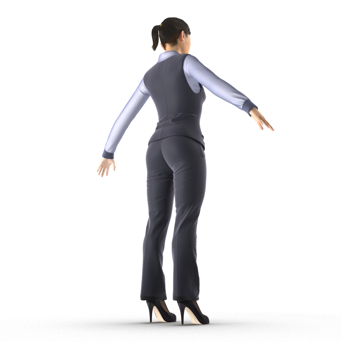 Asian Business Woman Rigged 3D