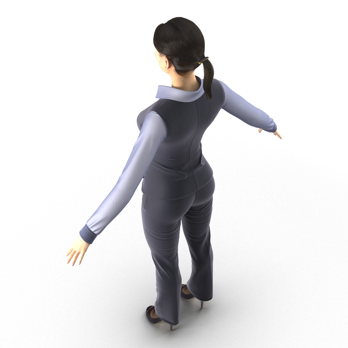 Asian Business Woman Rigged 3D