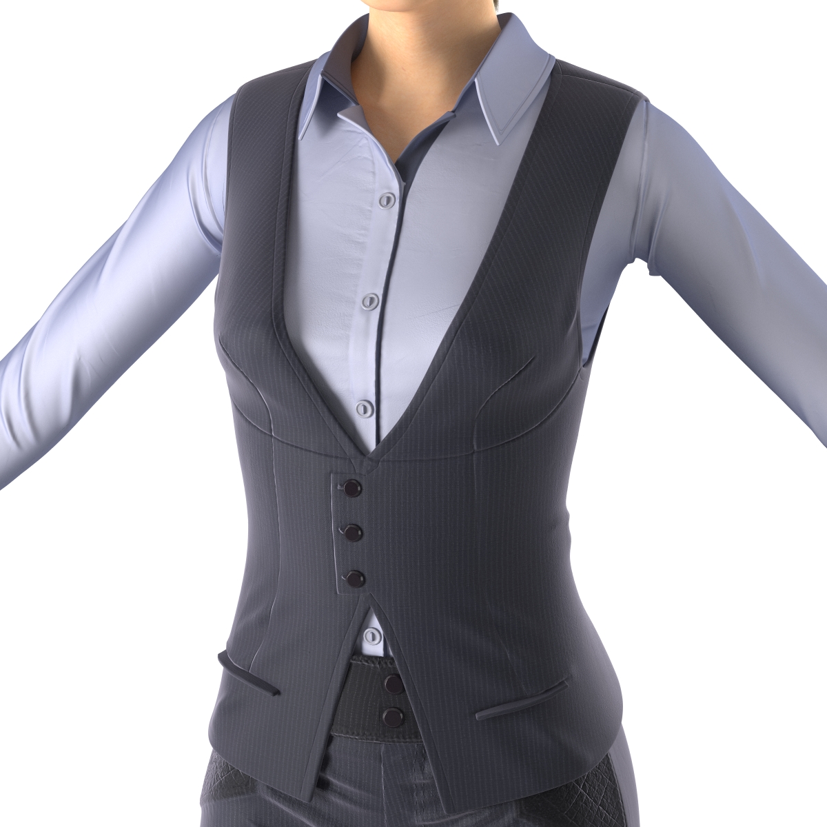 Asian Business Woman Rigged 3D