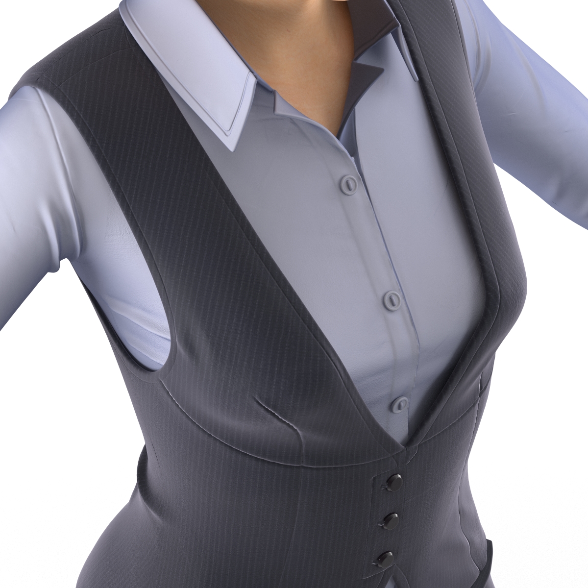 Asian Business Woman Rigged 3D