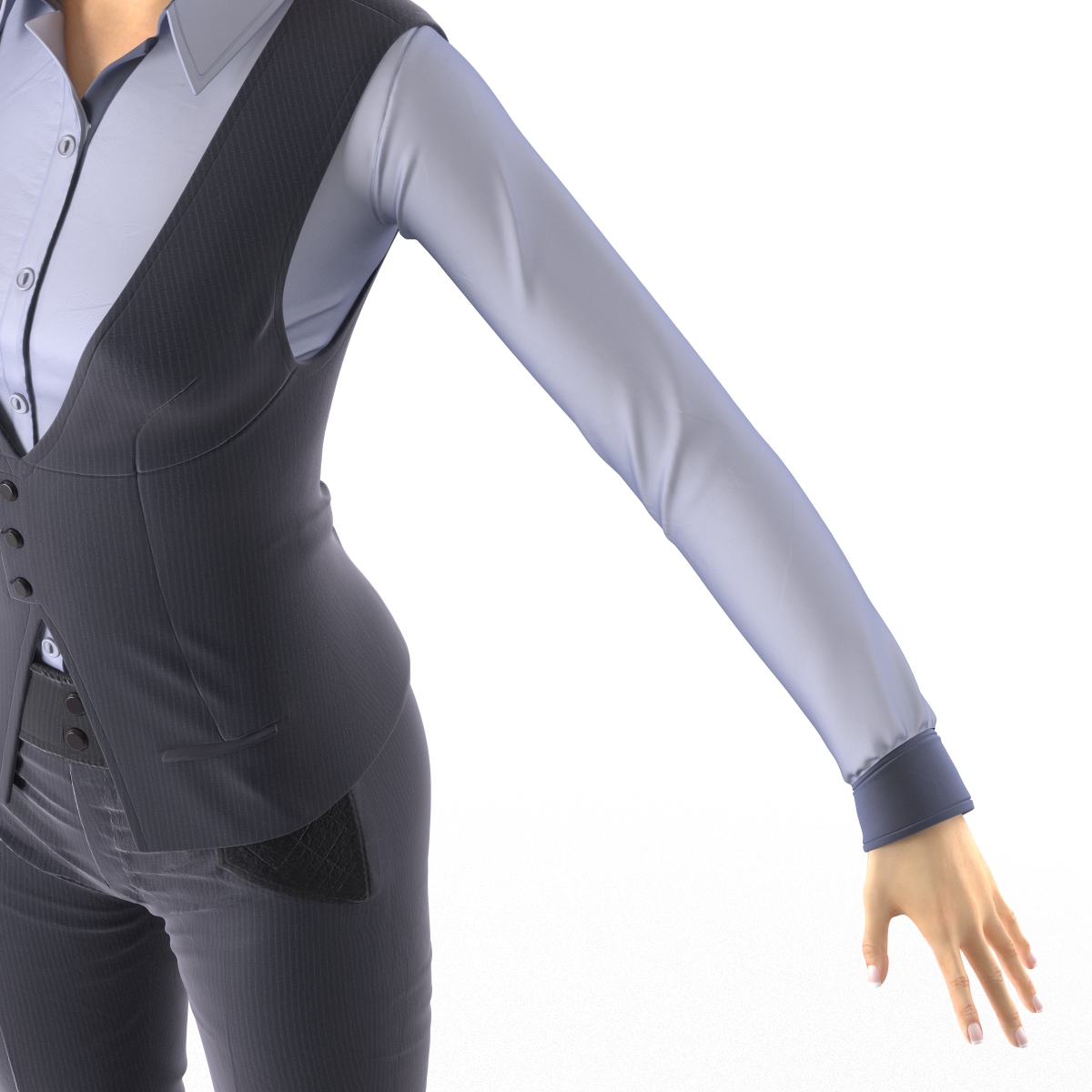 Asian Business Woman Rigged 3D