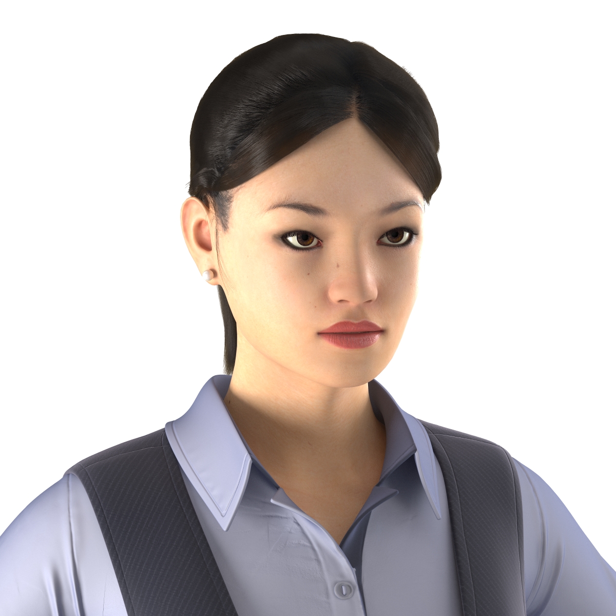 Asian Business Woman Rigged 3D