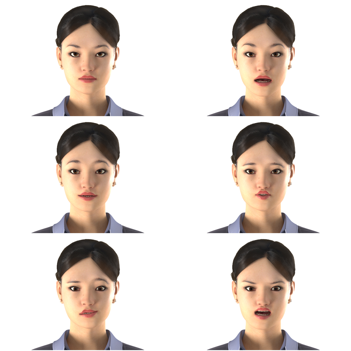 Asian Business Woman Rigged 3D